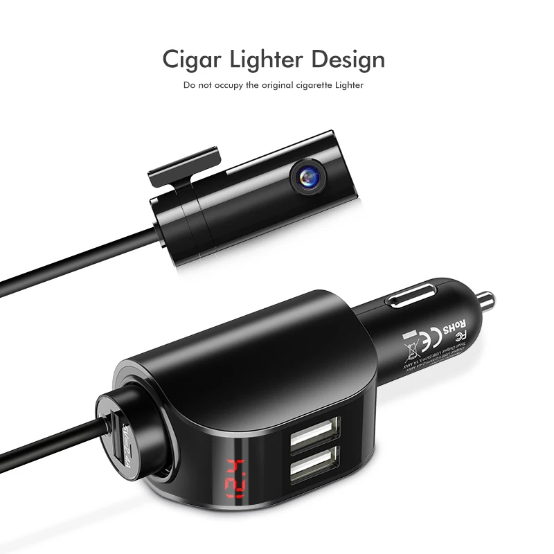 FLOVEME شاحن سيارة شاشة ديجيتال المزدوج USB شاحن سيارة للهاتف 5 V 3.1A سريع سيارة-شاحن آيفون Xiaomi شاحن كوشي