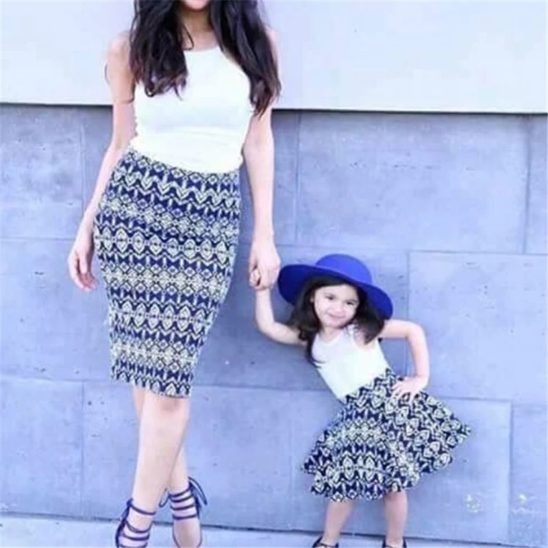 

Summer Mother Daughter Dresses Floral Sleeveless Matching Mother Daughter Clothes Mum And Daughter Dress Sundress Family Outfits