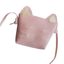 Милая сумочка с кошкой для девочек, детская сумка через плечо, рождественский подарок, розовый цвет