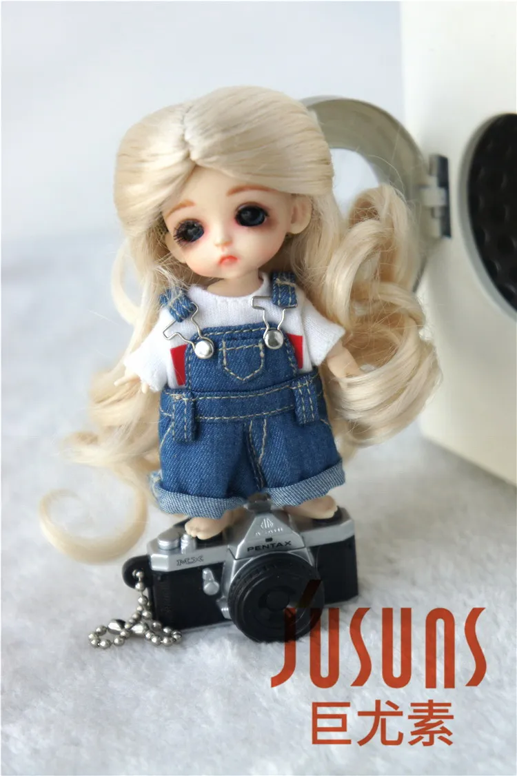 JD028 1/12, красивый длинный парик для куклы BJD, 3-4 дюйма, крошечные куклы, синтетические парики из мохера, Алиса, фэнтези, аксессуары для куклы BJD