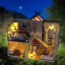 Сборная модель здания игрушка кукольный дом деревянный миниатюрный DIY кукольный домик мебель комплект ручной работы подарки на день рождения рождественские декорации