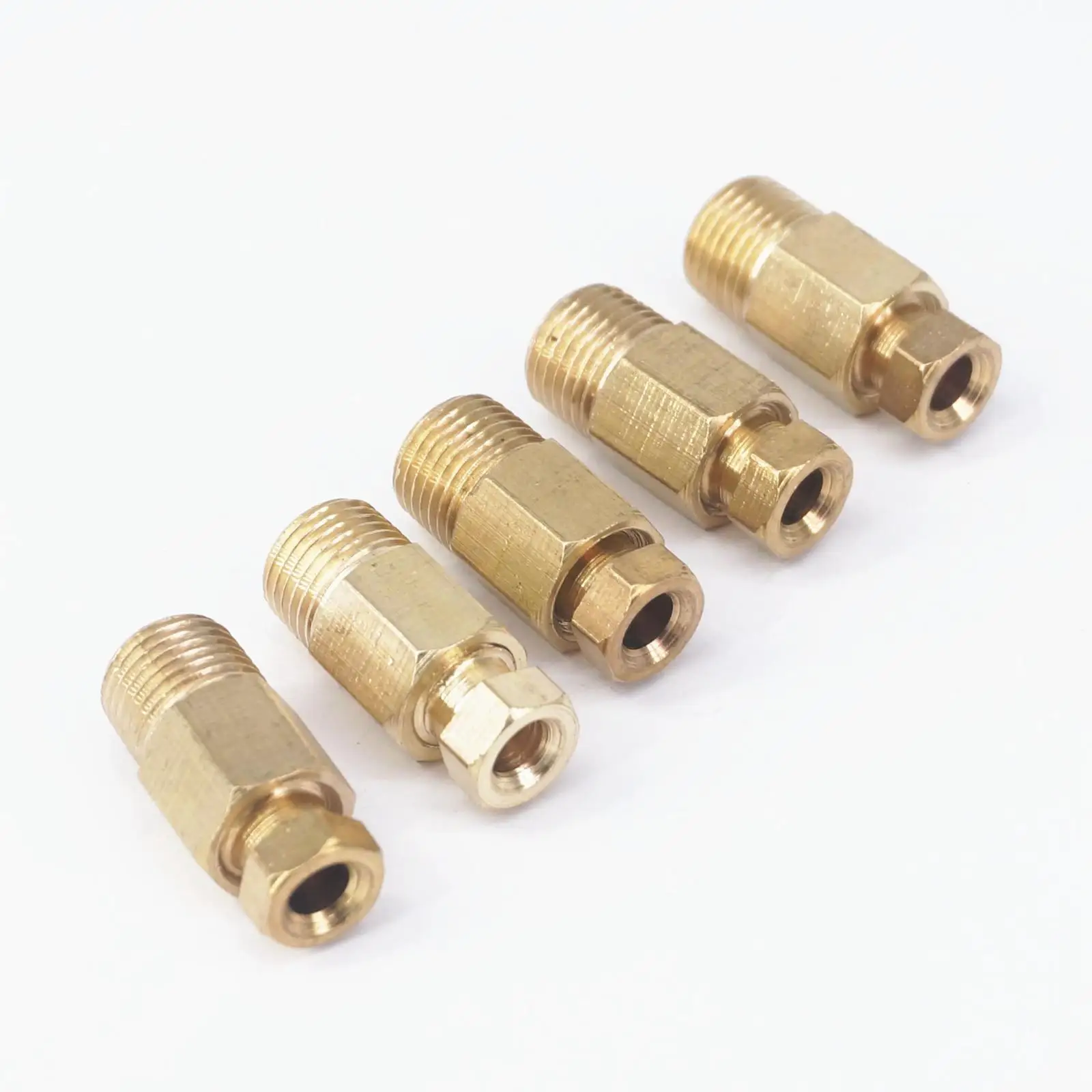 LOT5 1/8" BSP Male x 4mm ELbow Brass Connector Machine Tool Oil Filter Canister