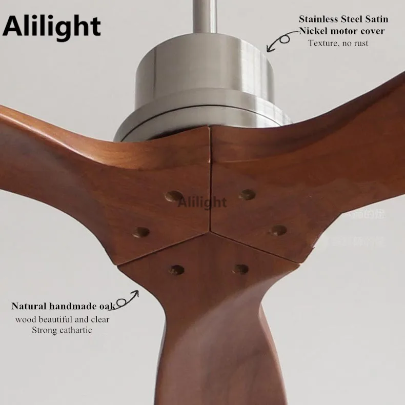 Современные потолочные вентиляторы из скандинавского дерева с дистанционным управлением, Электрический дубовый чердак подвесной светильник 220 в домашний декор для кухни ресторанные осветительные приборы
