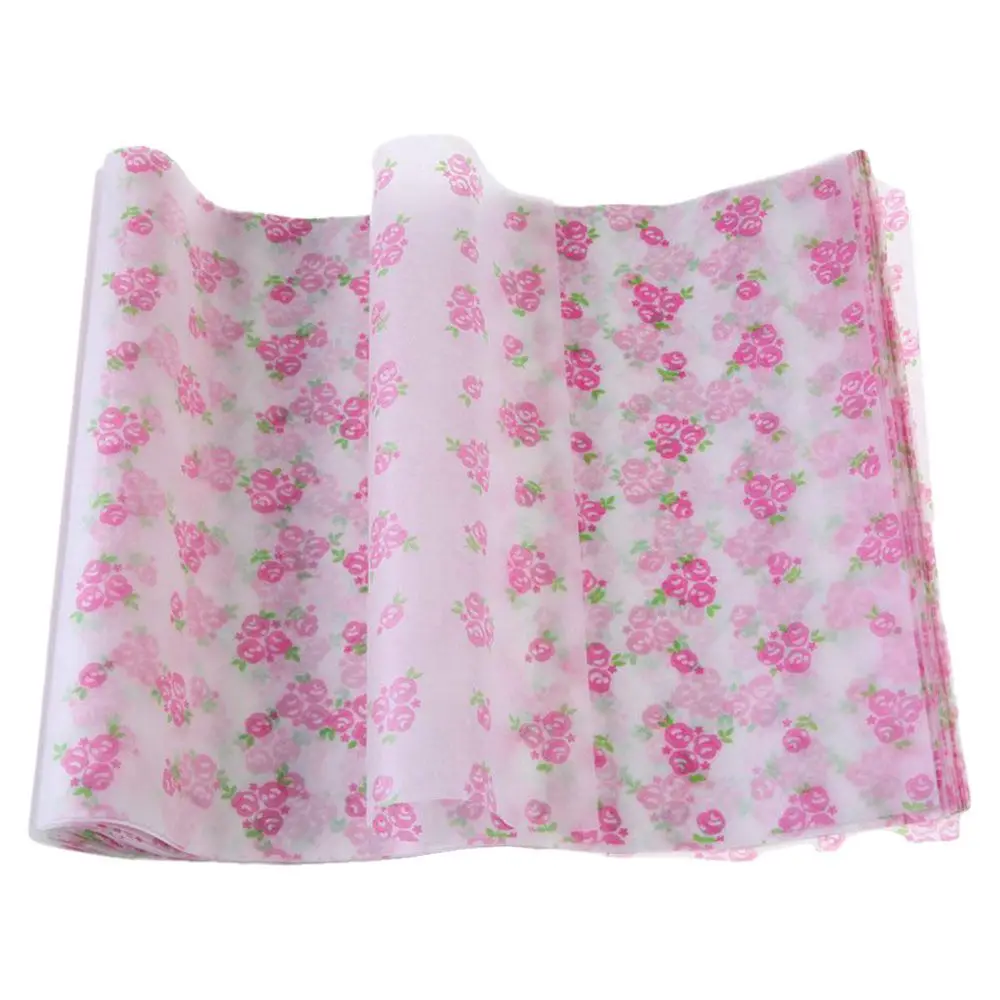 

CNIM Hot 50pcs Printed Pattern Tissue Wrapping Paper Waterproof Greaseproof Food Wrap, Flower