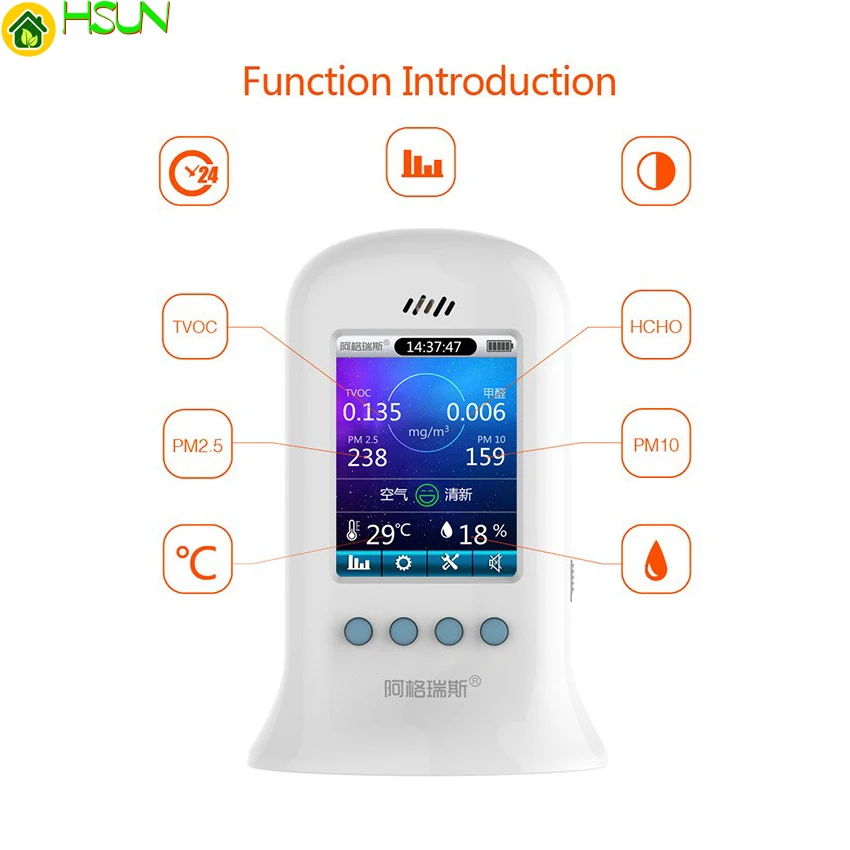 9 in 1 Professional formaldehyde testing equipment, PM2.5
