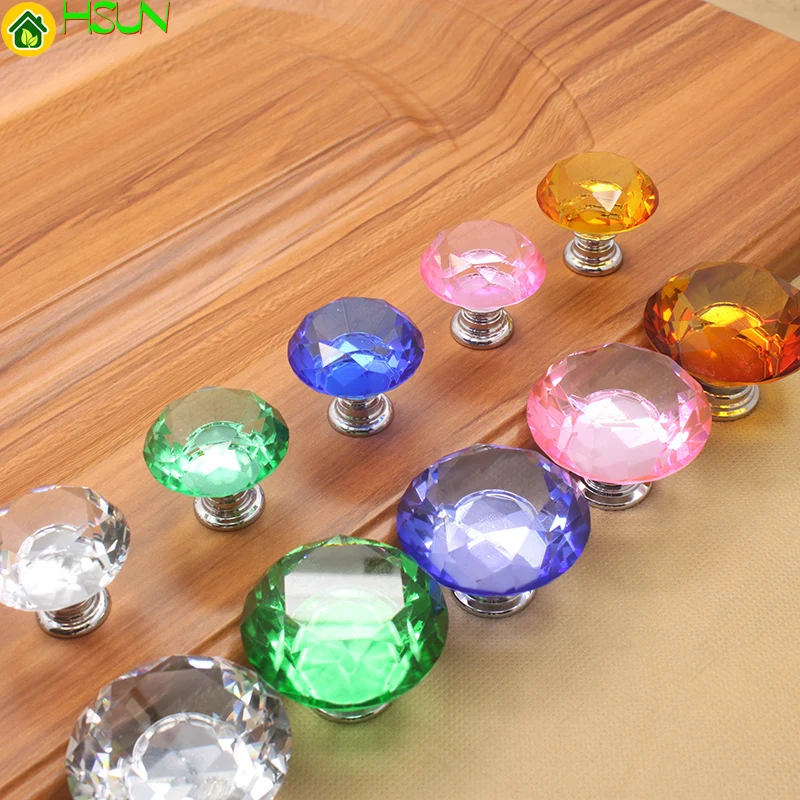 

Diameter 40mm K9 Crystal Glass Knob Luxury Drawer Handles for Dresser Multi Color CRY0166