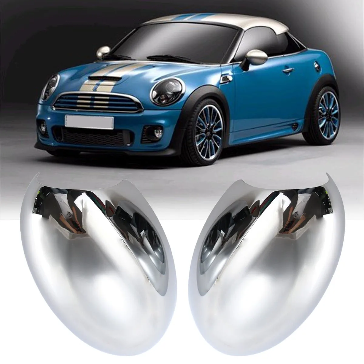 

2Pcs ABS Chrome Car Left & Right Door Wing Mirror Cover Casing for BMW for Mini Cooper 2001-2006
