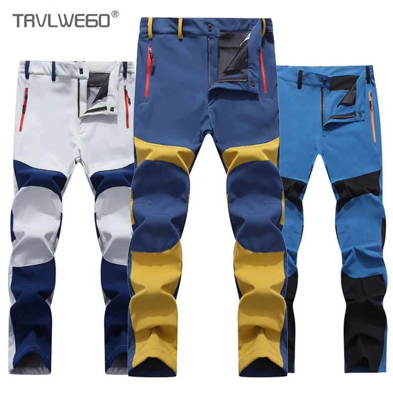 TRVLWEGO caza escalada Camping senderismo Trekking pantalones Softshell Otoño Invierno impermeable a prueba de viento calor protección contra la radiación