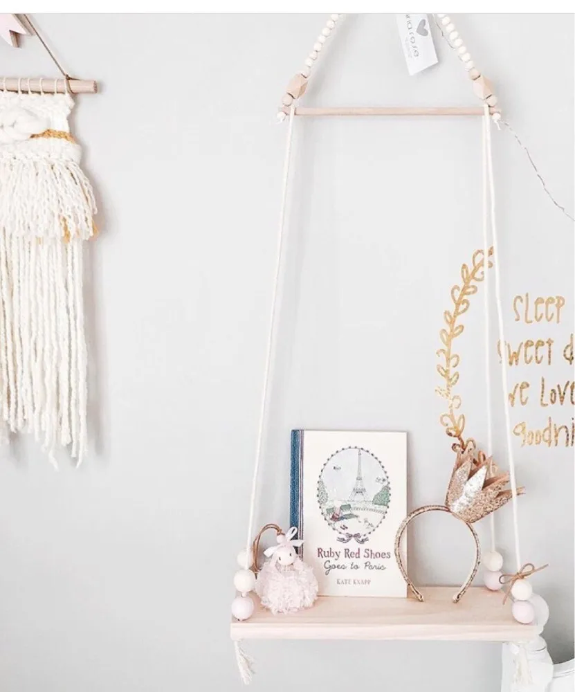 

Nordic Style Wooden House Frame Living Room Children Room Decoration Swing Shelf For Doll Ornaments Books Kitchen Storage