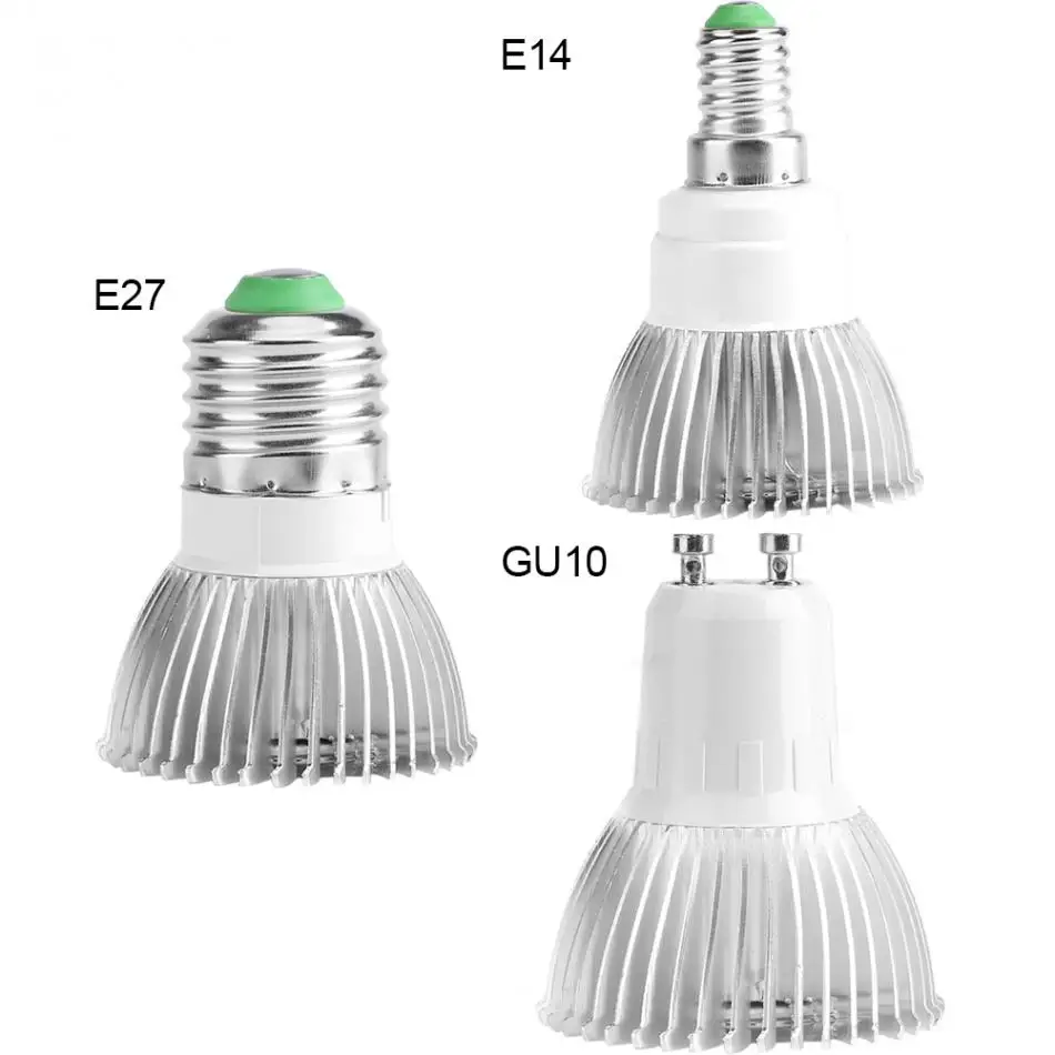Полный спектр 85 265V 18 LED Grow Light 18W E27/E14/GU10 Led light лампочка цветок завод гидропоники