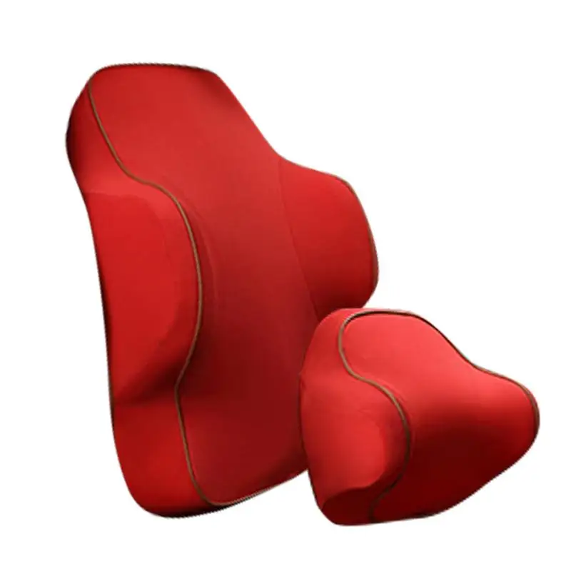 2 Piece/Set Car Headrest Lumbar Set Massage Lumbar Support Pillow