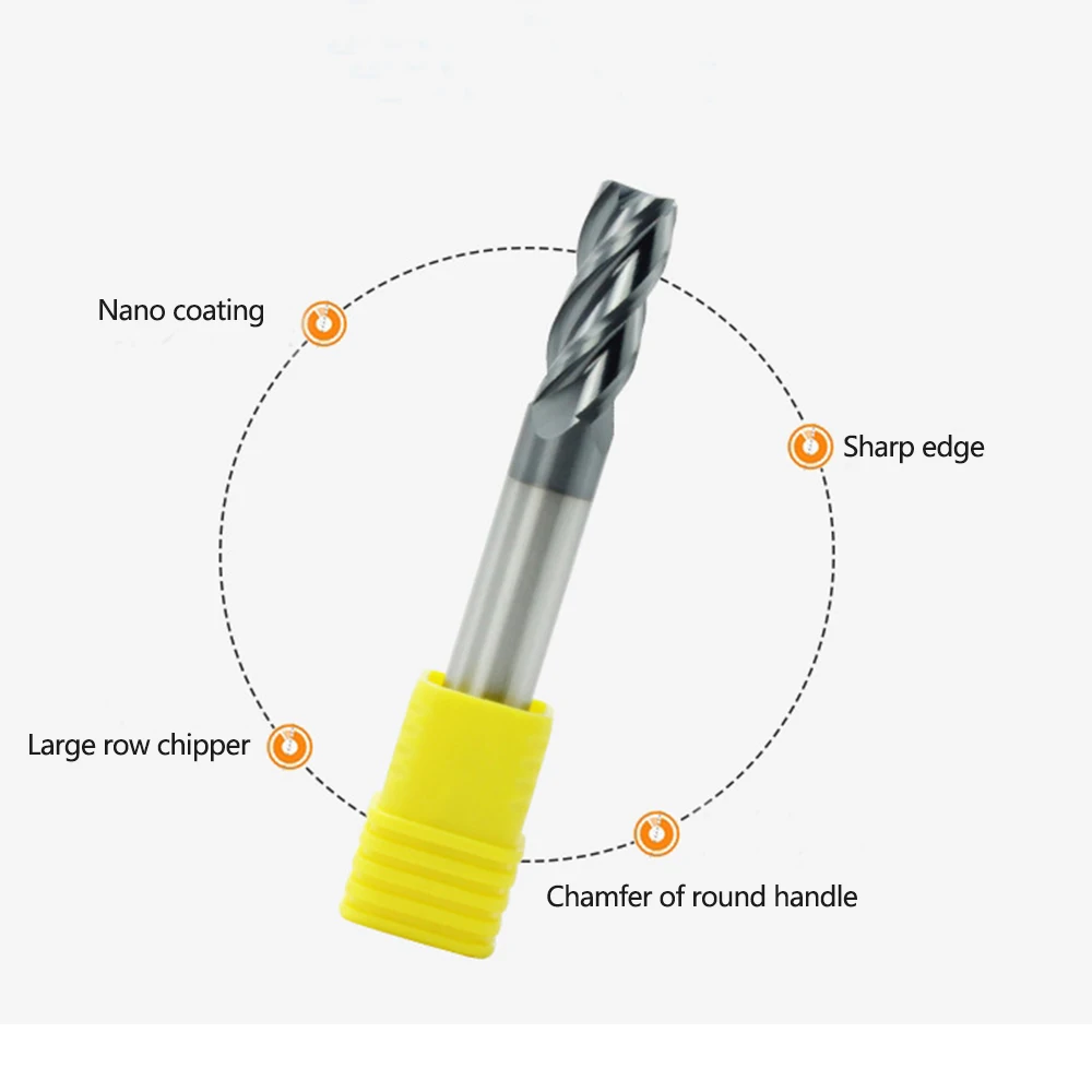 

1PC High speed steel CNC Lathe Milling Cutter router bit Alloy Carbide End Mill 4 Flute Milling tools For Steel Metal cutter