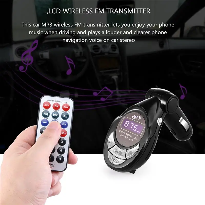 Беспроводной fm-передатчик модулятор USB Автомобильный MP3-плеер SD MMC удаленный авто