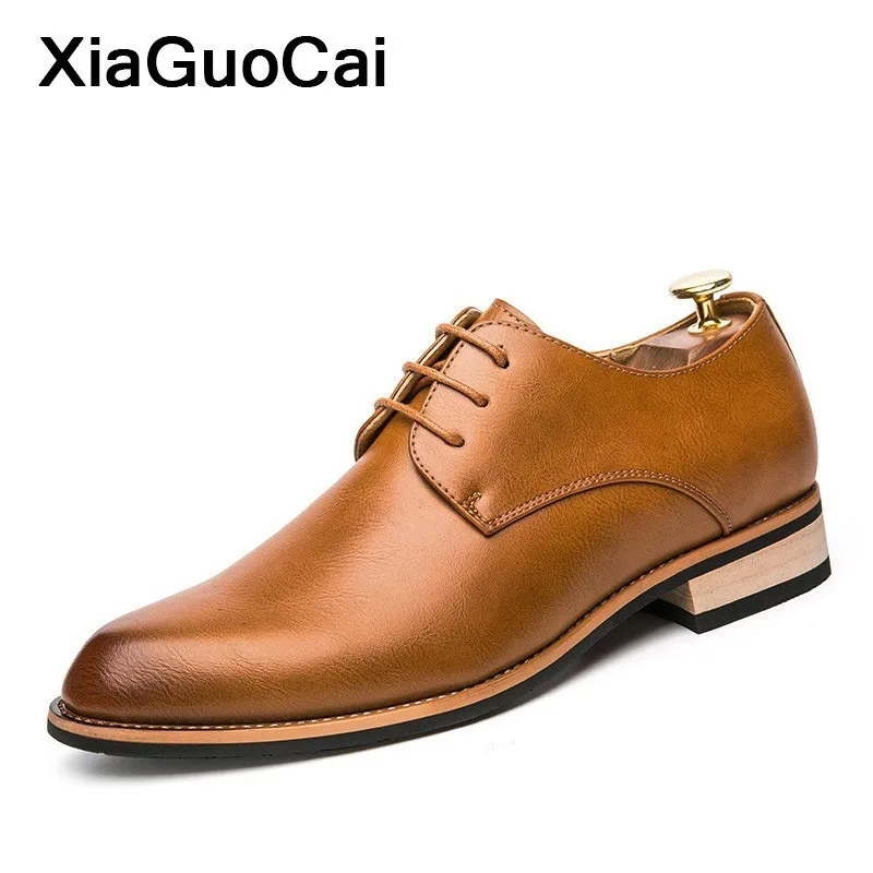 

Luxury British Men Leather Casual Shoes Spring Autumn Man Flats High Quality Male Dress Shoes Lace Up Oxford Shoes For Teenagers
