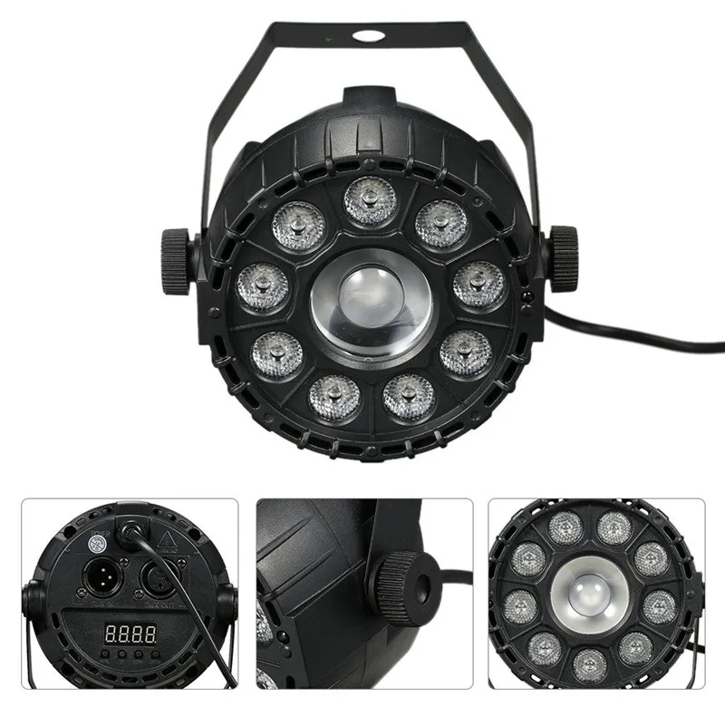 

CLAITE 15W RGB Yellow LED Stage Light Effect Par Light 10 LED Sound Remote Control Stage Light for DJ Party with Plug AC90-240V