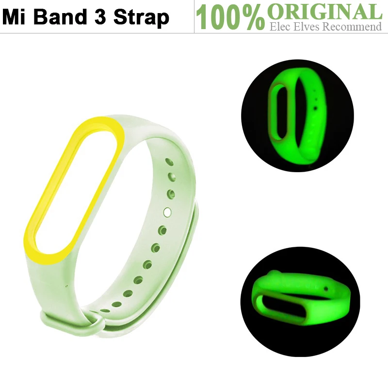 

Xiaomi Mi Band 3 Strap Double Color Silicone Strap Luminous At Night One Size Fits All For Xiaomi Mi Band 3 Smart Wristbands