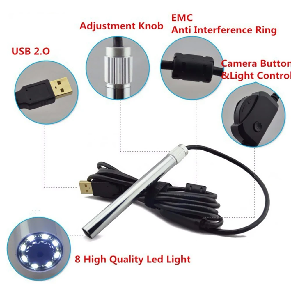 

Andonstar 500X 8LED 2MP USB Digital Microscope Video Webcam Magnifier Camera Stand