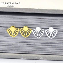 ISTAYINLOVE ювелирные изделия золотого и серебряного цвета цветок из латуни серьги гвоздики для женщин Свадебная вечеринка подарок с фиксаторы для серег ZEN171