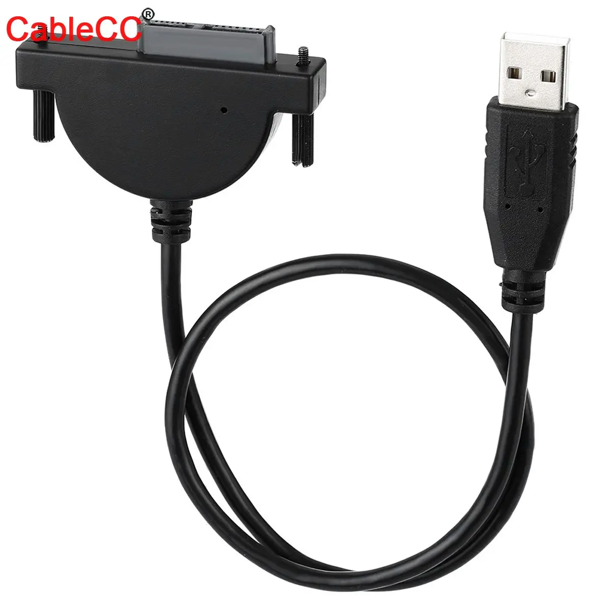 

Cablecc USB 2.0 to Slimline SATA 7+6 13Pin for DVD CR-ROM Drive Adapter Cable with Thumbscrew Locking