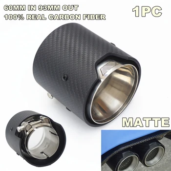 

Universal Carbon Fiber Matte Exhaust Tip 60mm Air inlet OD 93mm Out For Bmw M Performance Exhaust Pipe