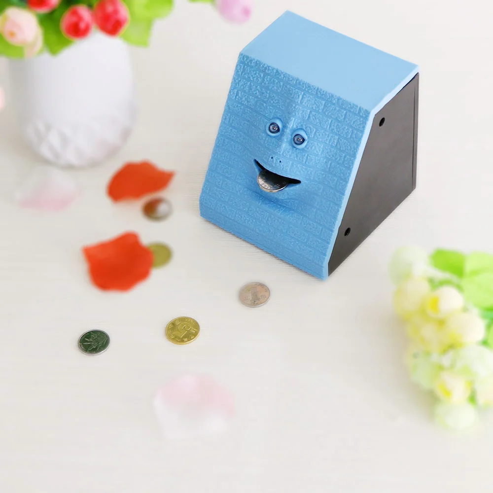 

Konesky Face Money Eating Box Automatic Saving Bank Chewing Piggy Bank Cat Safe Box Savings Money for Children Candy Machine