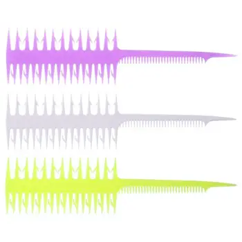 

Double Side Tooth Comb Hair Salon Fish Bone Shape Comb Hairdressing Sectioning Highlighting Dispensing Brush Dyeing Tool