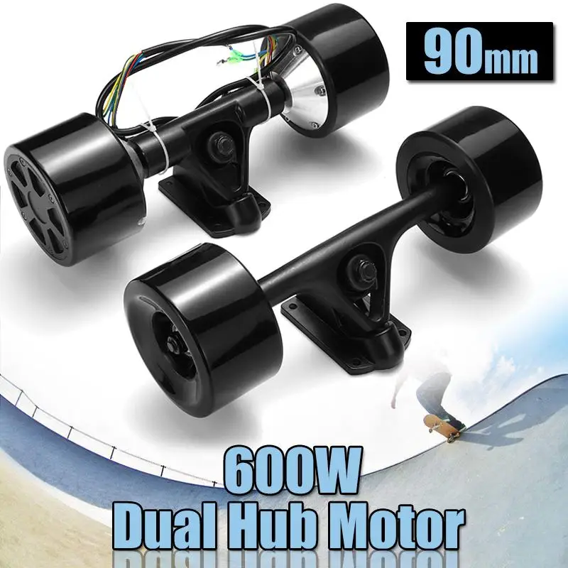 Online Double Drive Scooter Hub Motor Kit High Power DC Brushless Wheel Motor Remote Control For The Electric Skateboard 600W