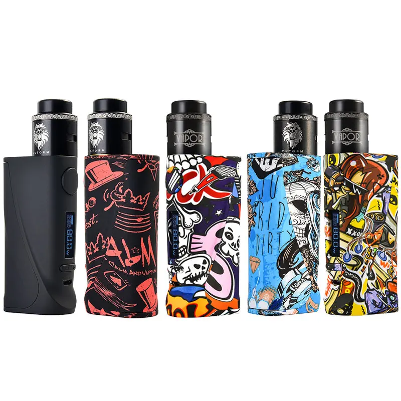 Vapor Storm ECO Pro 80w RDA Electronic Cigarette Starter Kit Graffiti OLED Screen Without 18650 Battery Vape Mod Lion RDA Kits Vapor Storm ECO Pro 80w RDA Electronic Cigarette Starter Kit Graffiti OLED Screen Without 18650 Battery Vape Mod Lion RDA Kits