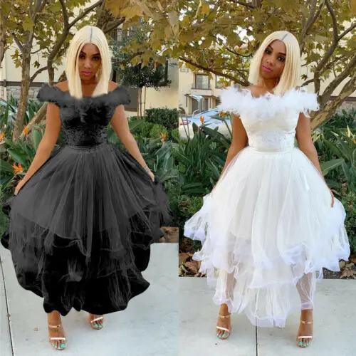 Женские Длинные Пром кружево Формальные вечерняя коктейль-вечеринка подружек