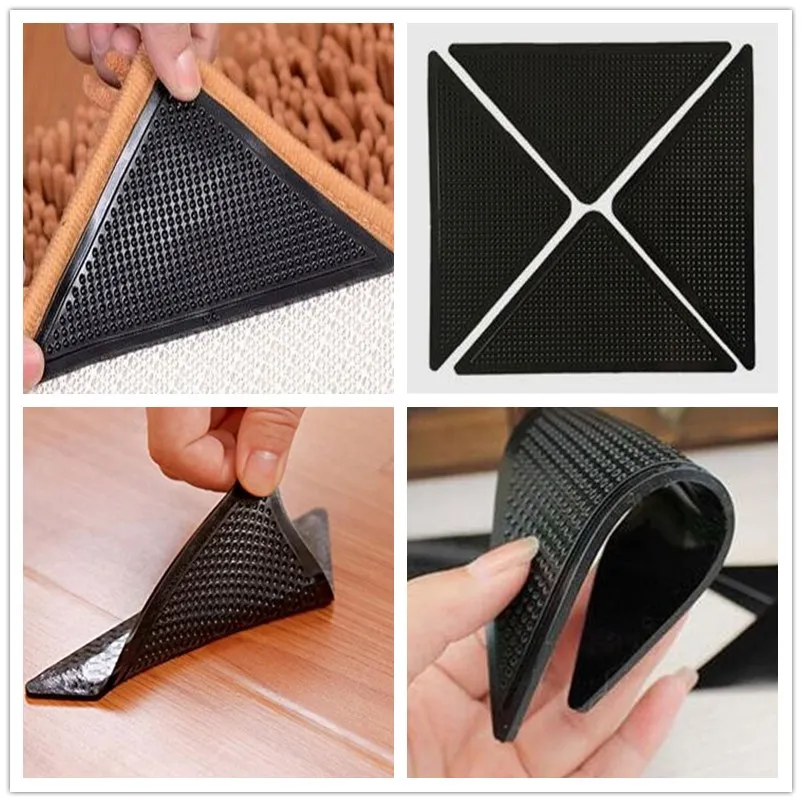 Reusable Washable Rug Carpet Mat Grippers Non Slip Silicone Grip For