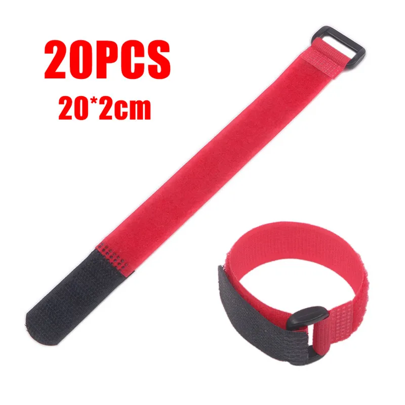 

KUKE 20 Pieces Per Lot Reusable Cable Ties Nylon Fastener Hook Loop Strap Cord Ties Organizer 20cm