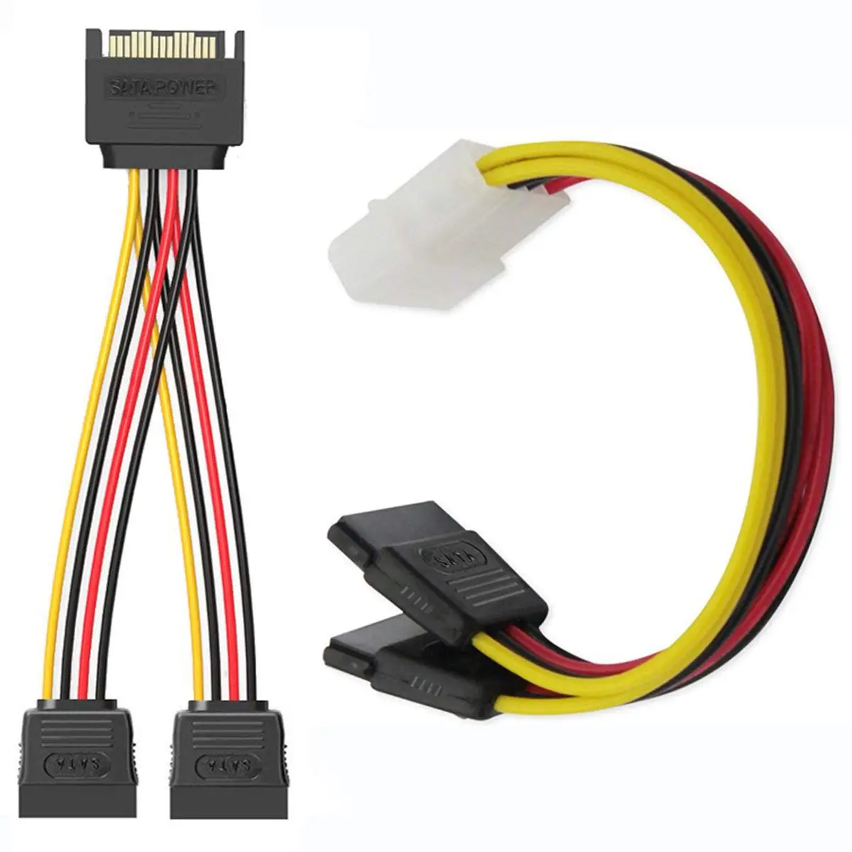 Соединительные кабели для жесткого диска SSD/SATA III (1x4 Pin к двойному 15 SATA кабель