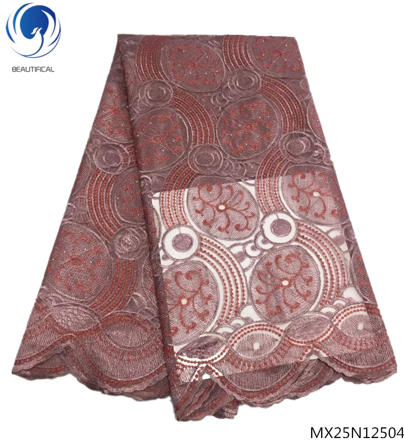 

Beautifical african tulle french laces fabrics high quality laces fabrics with rhinestones net laces dress 5yards/lot MX25N125