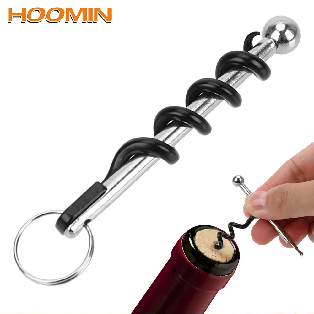

HOOMIN Wine Bottle Opener with Key Ring Multifunctional Mini Keychain Creative Stainless Steel Bottle Opener Kitchen Bar Tools