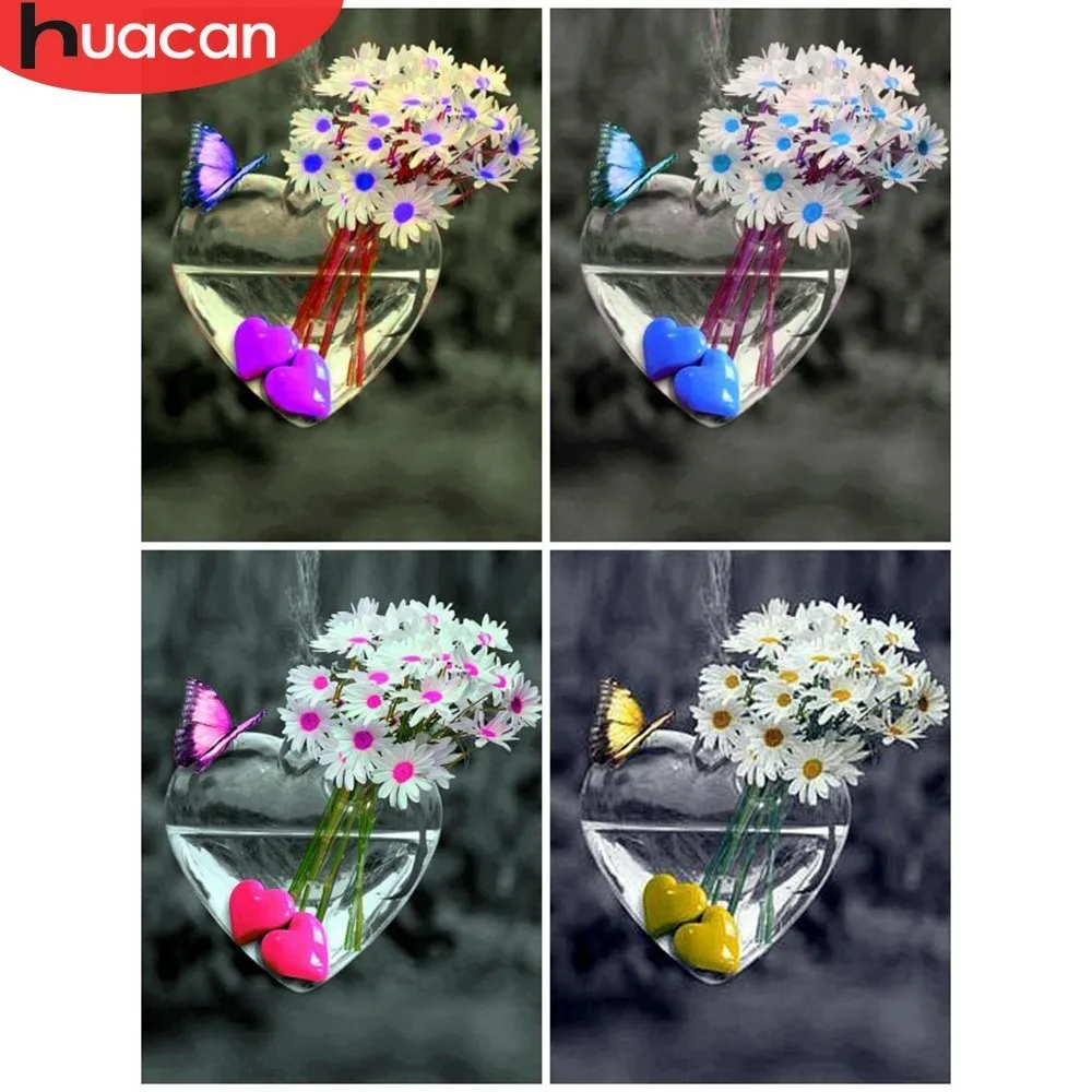 

HUACAN Cross Stitch Mosaic Diamond Embroidery Landscape Full Square Rhinestone 5D DIY Diamond Painting Heart Home Decor Gift