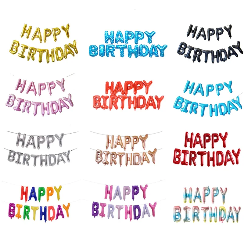 

Happy birthday 16inch inflatable aluminum foil balloon holiday party wedding balloon children's birthday baby shower balloon