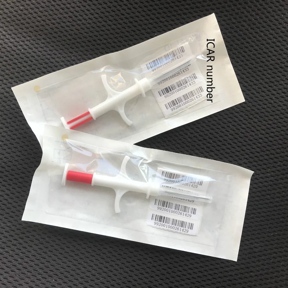 

2.12x12mm FDX-B ISO11784/785 RFID 200pcs Id Injector Pet Glass Tag Microchip Syringe for animals Pig Cow Cattle Horse Dog Fish
