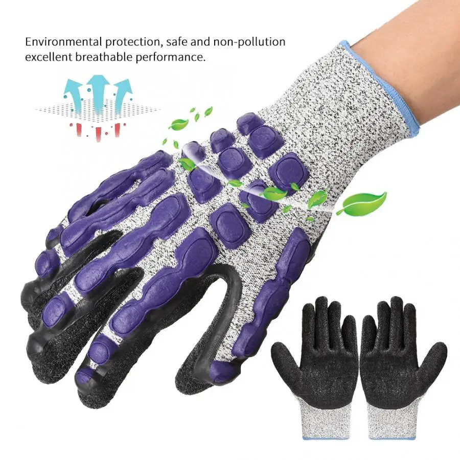 

Safety Gloves Level 5 Cut Resistant Latex Labor Protection Work Gloves Anti-slip 2019 New
