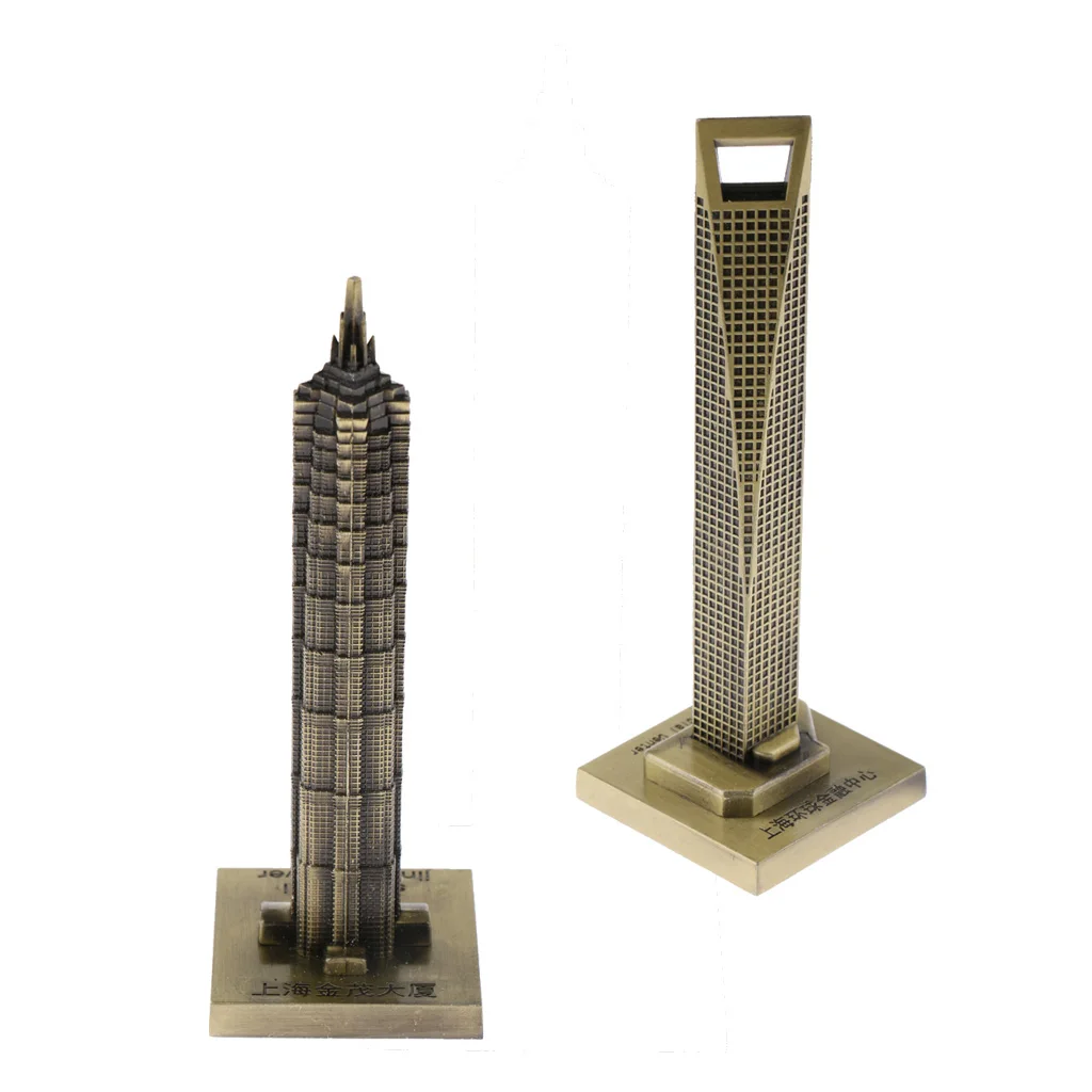 

2pcs Metal Architecture Building Block Toy Figures Table Desk Centerpieces