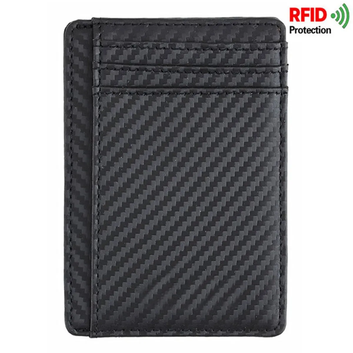 

Carbon Fiber Genuine Leather Wallet 2019 Men Women RFID Blocking Card Bag Short Purse Credit Card Holder Case Small Coin Wallets