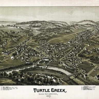 Античная Карта черепаха крик Пенсильвания 1897 Allegheny County плакат печать (18x24) | Дом и