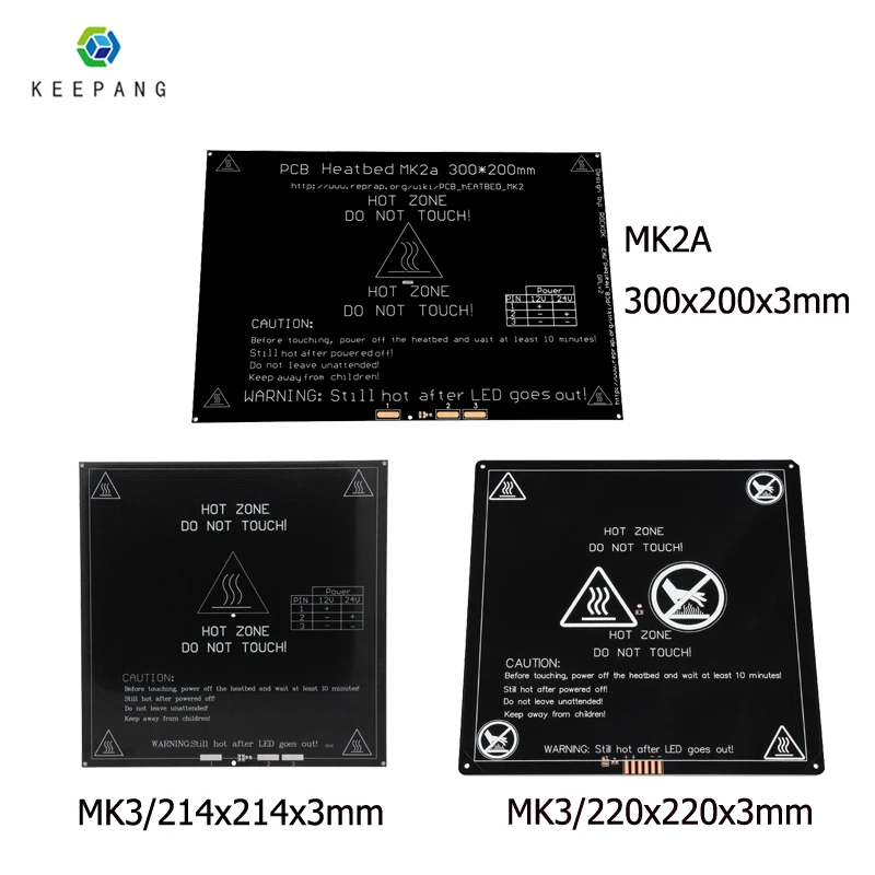 12 V ترقية MK3 heatbed 214x214/220x220/300x200x3mm الألومنيوم ساخنة السرير مرتعا ل 3d طابعة أجزاء impressora 3d pe