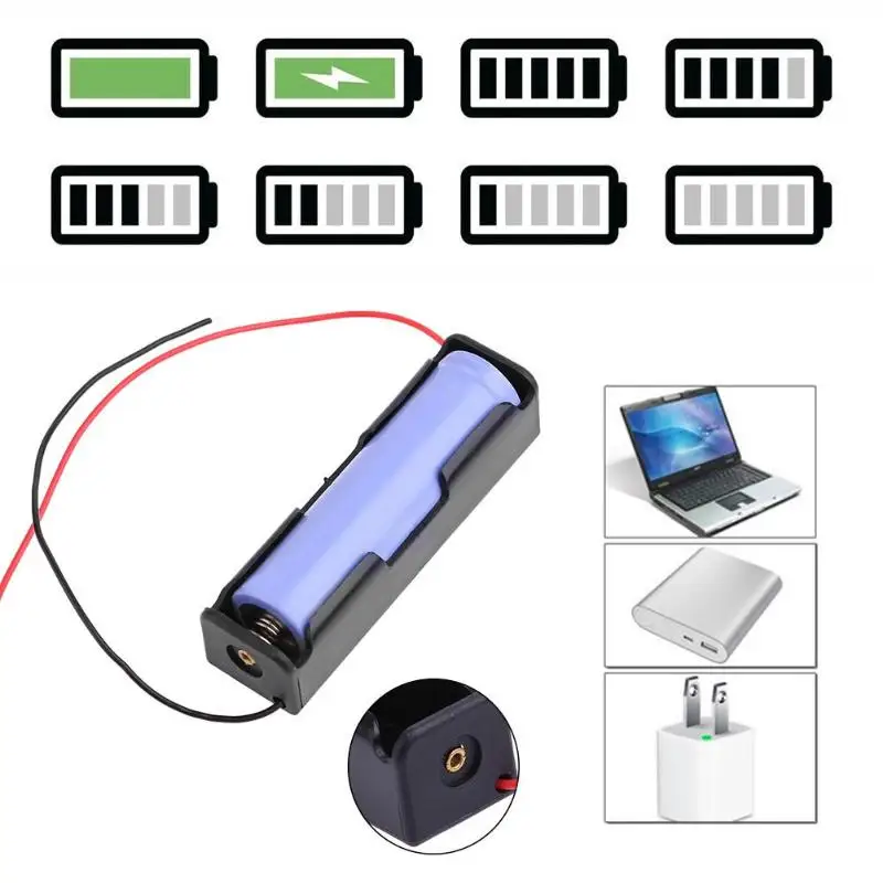 

5pcs Single Slot 18650 Battery Holder Power Bank Plastic Storage Box Case Portable and Simple Emergency Battery Box