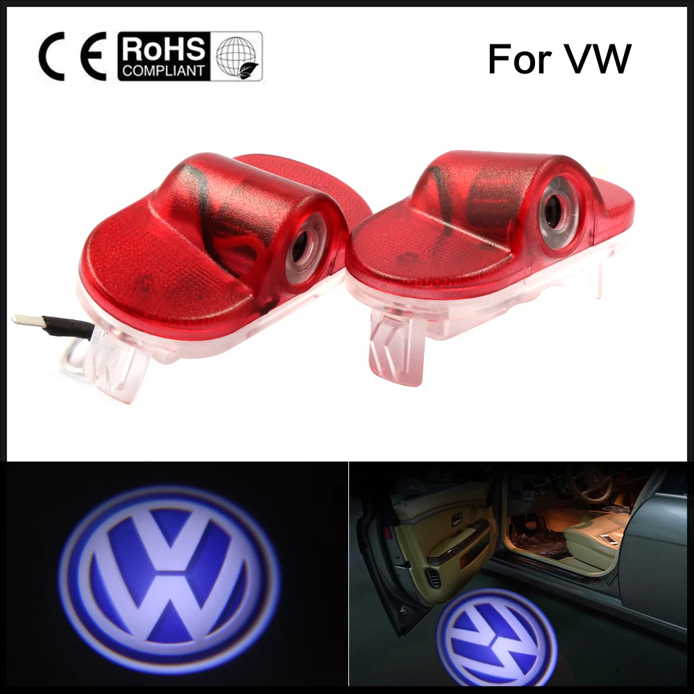 

Newest 2PCS Car LED Door Warning Light Welcome Door Light Logo Projector fit For VW Golf 4 Mk4 Touran Caddy Mk4 Bora Beatles