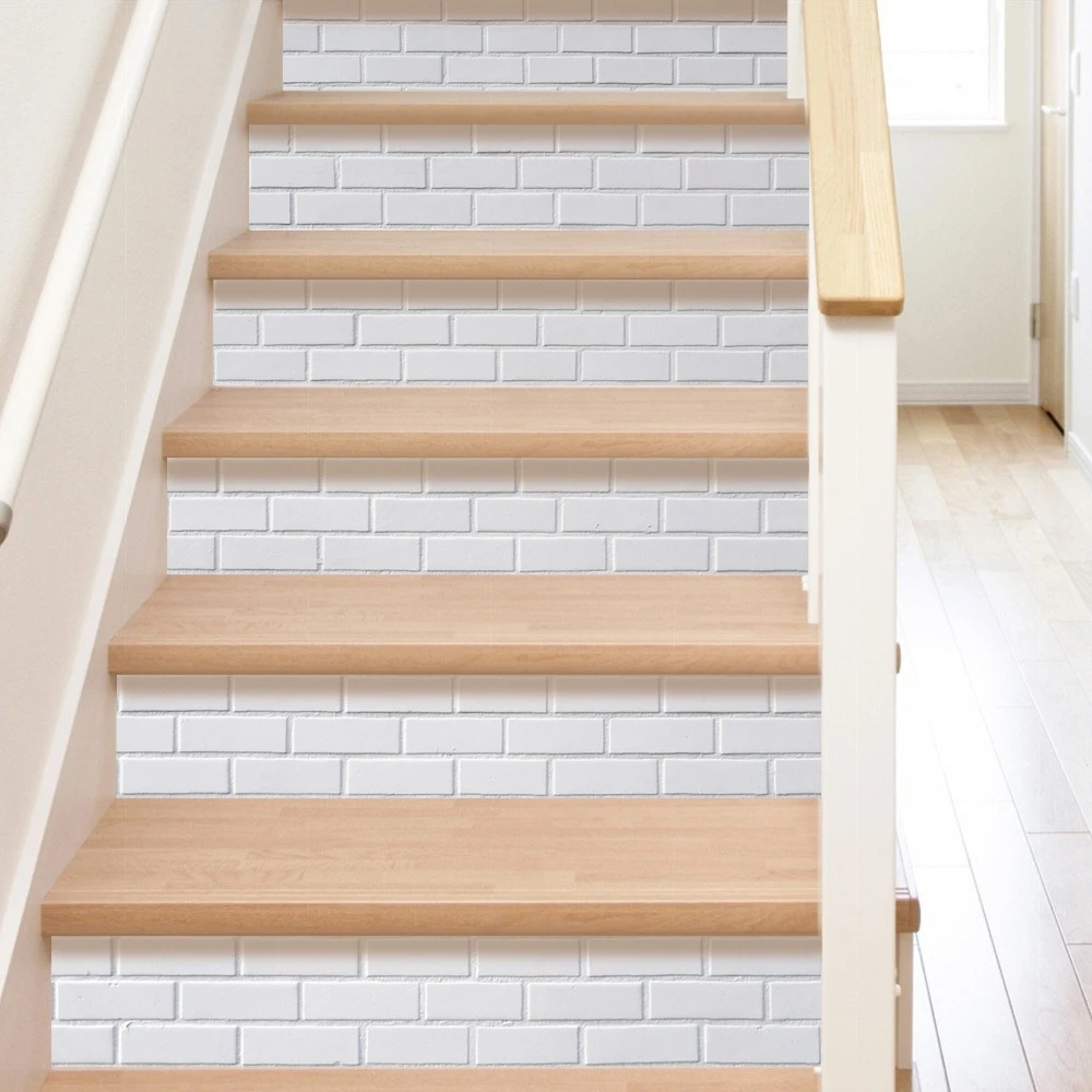 

White Stairs Sticker Removable Decals For Kids Room Home Decoration Mural Simulation 3D Floor PVC Waterproof Stairs Sticker