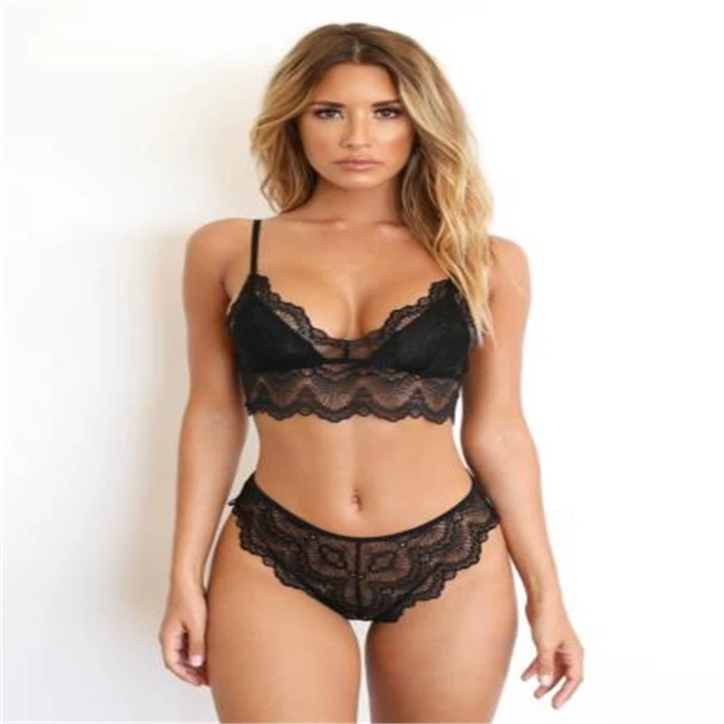 Женское пикантное нижнее белье ночное комбинация стринги кружевной бюстгальтер