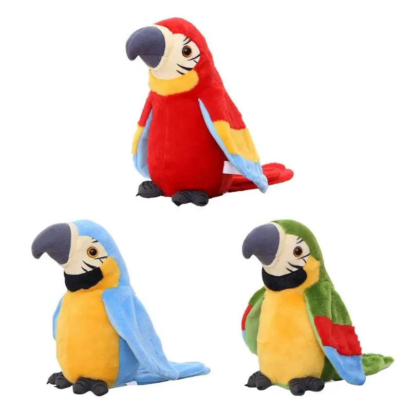 

Cute Talking Pets Macaw Stuffed Animal Sound Record Repeat Parrot Plush Toy