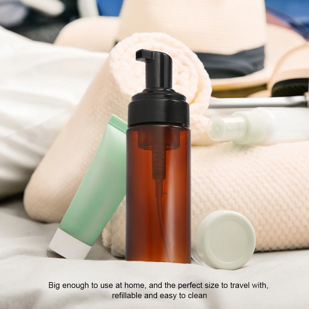 

150ml Empty Amber Plastic Foaming Bottle Soap Mousses Liquid Dispenser Froth Pump Refillable Bottles With Cap