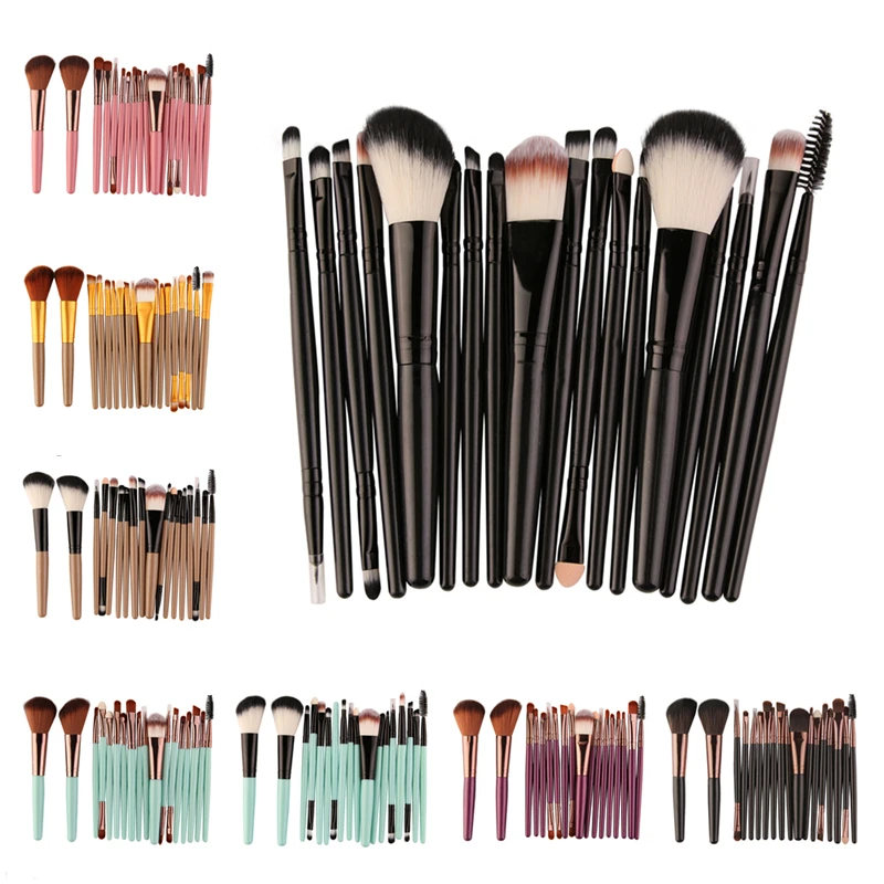 

18Pcs Makeup Brushes Tool Set Cosmetic Powder Eye Shadow Foundation Blush Blending Beauty Make Up Brush Maquiagem