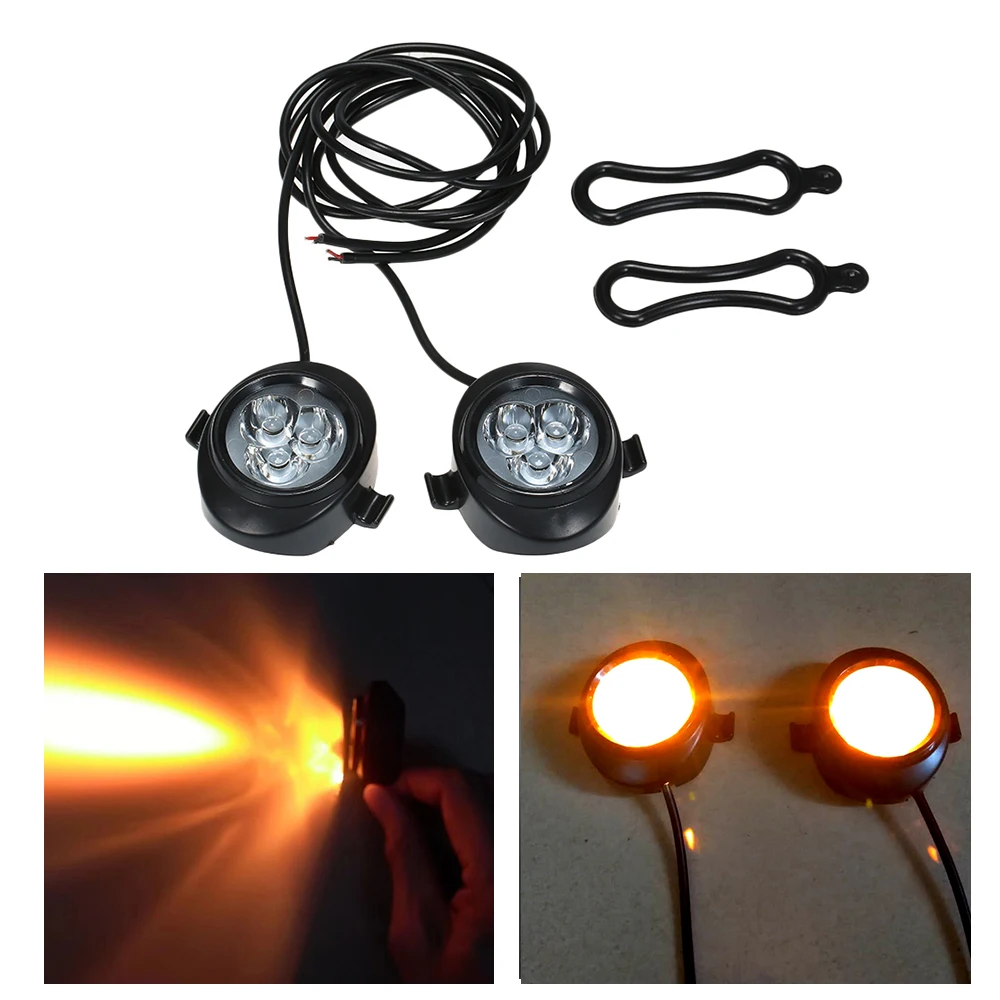 12V 9W Motorcycle Warning Strobe Light 3 LED Brake Light Turn Signal